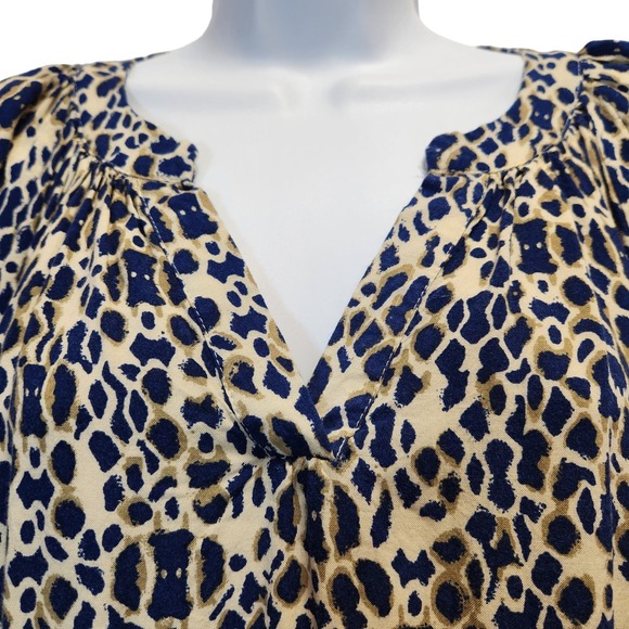 Fenn Wright Manson Woman Blouse Size L Multicolor V-neck‎ 3/4 Sleeve Lightweight - Picture 3 of 7